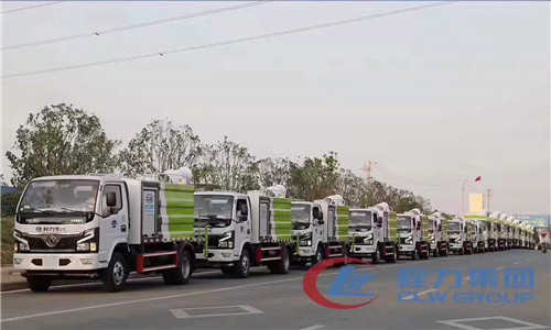 熱烈祝賀四川某環保體系集中採購國六最新款抑塵車批量圓滿發車